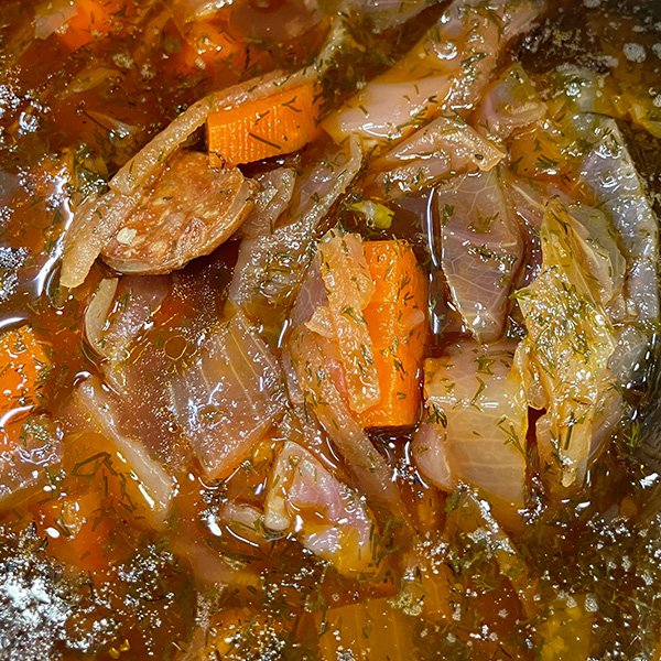 borscht with sausage