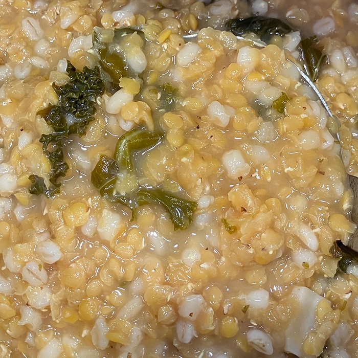 lentil barley with Kale soup